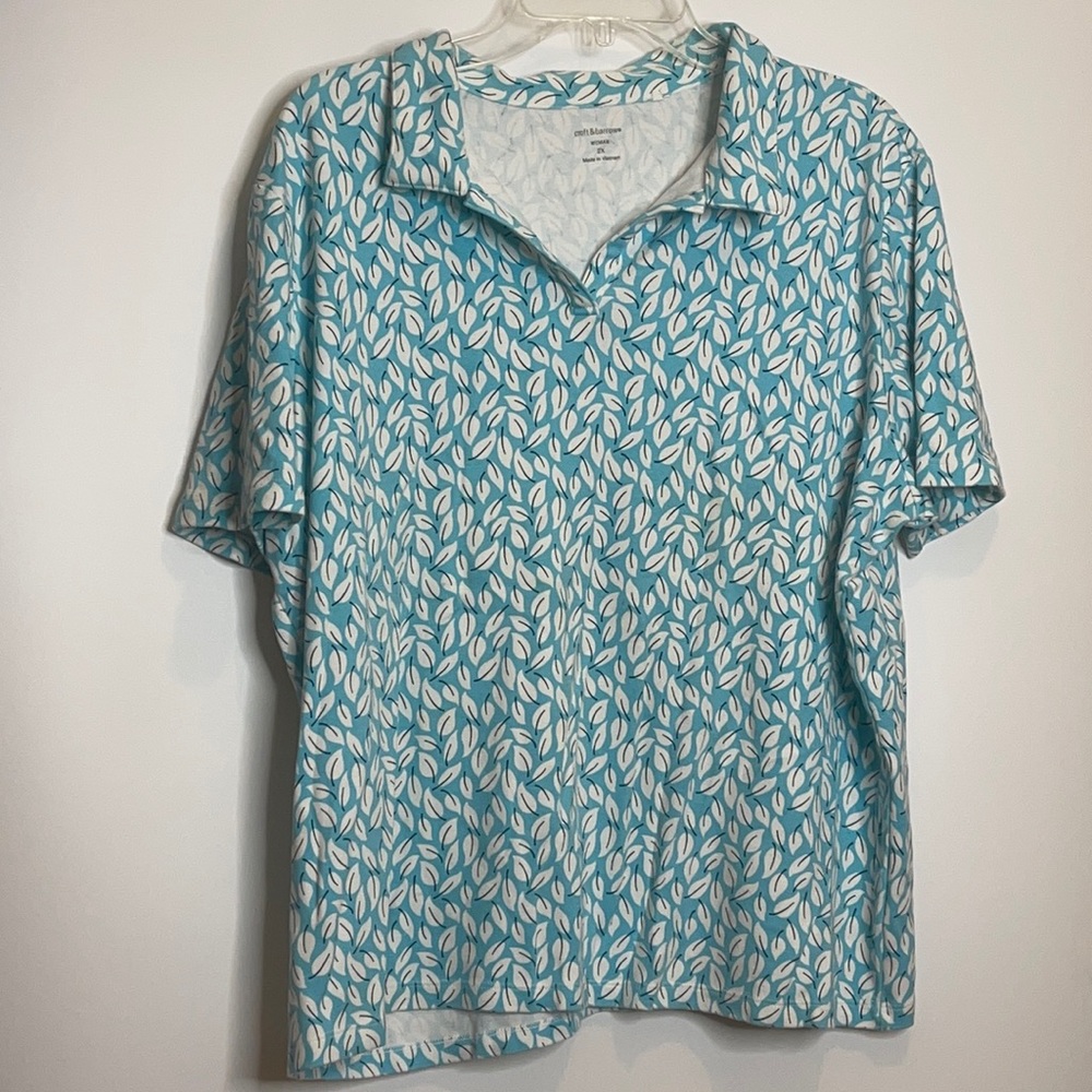 Croft & Barrow Stretch Top Leaf 2X PLUS SIZE
